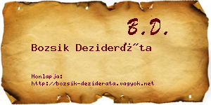 Bozsik Dezideráta névjegykártya